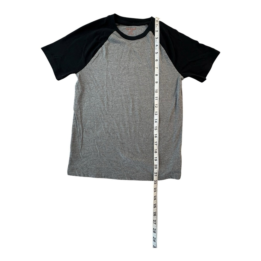 Cat & Jack Boys Tee M (8/10) Gray Black Raglan Short Sleeve Shirt - Picture 7 of 7